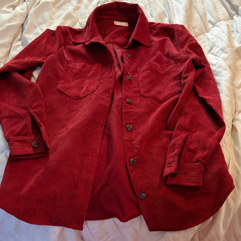 Altard state Red Corduroy Button-Up Shirt - Picture 1 of 3